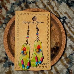 Mushroom garden flip flop earrings!! 🍄🩴